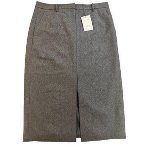 NWT THEORY Midi Trouser Skirt – Black/Charcoal Pinstripe – Size 12 –  MSRP $345